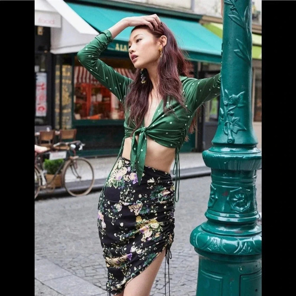 For Love & Lemons Molly Drawstring Skirt Size Small - Picture 1 of 16